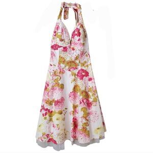 Y2k Womens Halter Neck Dress Floral Print by Ruby Rox Size 9 , Y2K , 90s.‎